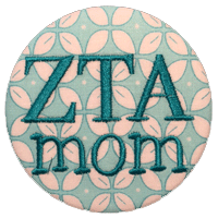 Zeta Tau Alpha Mom - Teal Pattern