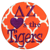 Orange & Purple Tigers - Orange Quatrefoil