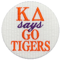 Orange & Purple Tigers - White seersucker GO TIGERS