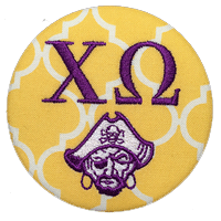 Purple & Gold Pirates - Chi Omega Quatrefoil