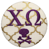 Purple & Gold Pirates - Gold Quatrefoil skull