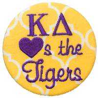 Purple & Gold Tigers - Yellow Quatrefoil