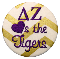 Purple & Gold Tigers - Large Metallic Gold Chevron