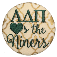 Green & White Niners - Metallic Quatrefoil