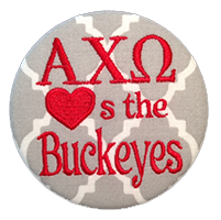 Scarlet & Grey Buckeyes - Grey Quatrefoil