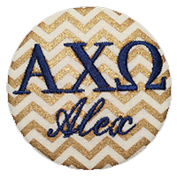 Sorority Recruitment Name Tag - Gold Chevron